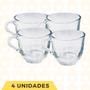 Imagem de Kit 4 Xicaras Pequenas 150 ML Para Cha Cafe Vidro Resistente