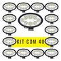 Imagem de Kit 40 Faróis Led Oval 8 Led 24W 12V 24V Branco Jeep Trator