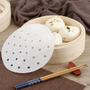 Imagem de Kit 400 Folhas Papel Furos Para Panela De Bambu 30 Cm