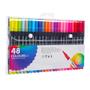 Imagem de Kit 48 Caneta 2 em 1 Brush Lettering e Ponta Fina Dual Pen Canetinha Colorir Desenho