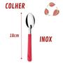 Imagem de Kit 48 Colheres de Sopa Vermelho Luna Aço Inox e Plástico