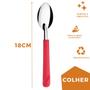 Imagem de Kit 48 Colheres Linha Luna Vermelho Aço Inox Sorvete Buffet