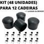 Imagem de Kit 48 Unidades Sapata Ponteira Cadeira 3,8cm 1.1/2 Polegada (Para 12 Cadeiras)