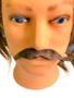 Imagem de Kit 4un Bigode falso Marrom (castanho) de Pelúcia Fantasia