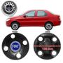 Imagem de Kit 4X Calota Centro Roda Ferro Fiat Siena Preto Emblema