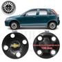 Imagem de Kit 4x Calota Centro Roda Ferro GM Corsa Hatch Preto Emblema