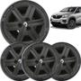 Imagem de Kit 4X Calota Renault Kwid Zen 2020 Aro 14 Preto Emblema