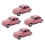 Imagem de Kit 4x Carrinho de Coleção Fusca Rosa - AP TOYS