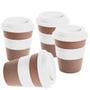 Imagem de Kit 4x Copo Fibra de Bambu 390ml Fiber TopGet Branco