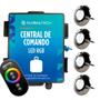 Imagem de Kit 4x LED RGB Piscina 9W Luxpool + Central Globaltech