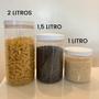 Imagem de Kit 4x Pote Reto Transparente 2000ml Tampa Branca de Rosca Mantimento