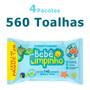 Imagem de Kit 4x Toalhas Umedecidas Bebê Limpinho Com Aloe Vera 140Un Cada