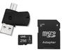Imagem de Kit 4x1 Cartão de Memória 256GB + Adap. USB/OTG + Adap. SD
