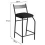 Imagem de Kit 5 Banquetas Gourmet para bancada ou cozinha Ibiza-Assento sintético Preto