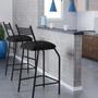 Imagem de Kit 5 Banquetas Gourmet para bancada ou cozinha Ibiza-Assento sintético Preto