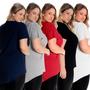 Imagem de Kit 5 Blusas Femininas Plus Size Tampa Bumbum Nina Mullet 1126