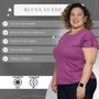 Imagem de Kit 5 blusas  t-shirt feminina suede manga curta - plus size com babados