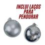 Imagem de Kit 5 Bolas de Natal 8cm Prata Fosca Lisa Enfeite para Árvore