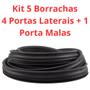 Imagem de Kit 5 Borrachas Portas Fiesta Hatch 2002 03 04 05 06 07 08 09 10 11 2012