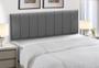 Imagem de Kit 5 Cabeceiras Painel Modular Cama Box Solteiro Linho Grafite Madelina Decor
