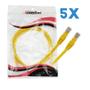 Imagem de KIT 5 Cabo de Rede Patch Cord Cat.5e 1,5m Amarelo Anatel