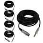 Imagem de Kit 5 Cabo Microfone e Violão Mono P10 para XLR 5 Metros