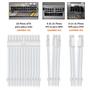 Imagem de Kit 5 cabo sleeved full white extensor 1x24p 2x4+4p 2x6+2p