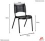 Imagem de Kit 5 Cadeira ISO Empilhável Fixa Escritório Preta