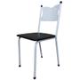 Imagem de Kit 5 Cadeira para Cozinha MC Estrutura Branca com Assento Preto