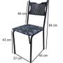 Imagem de Kit 5 Cadeira para Cozinha MC Tubular Almofadada Estrutura Preta com Assento Floral