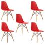 Imagem de Kit 5 Cadeiras Charles Eames Eiffel Wood Design Branca Preta