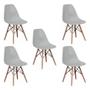 Imagem de Kit 5 Cadeiras Charles Eames Eiffel Wood Design Branca Preta