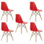 Imagem de Kit 5 Cadeiras Charles Eames Eiffel Wood Design Varias Cores - Vermelha