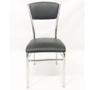 Imagem de Kit 5 Cadeiras de COZINHA com reforço cromada assento e encosto preto - Poltronas do Sul