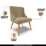 Imagem de Kit 5 Cadeiras Decorativas Sala de Jantar Pés Palito de Madeira Firenze Suede Nude/Natural G19 - Gran Belo