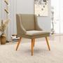 Imagem de Kit 5 Cadeiras Decorativas Sala de Jantar Pés Palito de Madeira Firenze Suede Nude/Natural G19 - Gran Belo