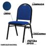 Imagem de Kit 5 Cadeiras Hoteleiras Auditório Empilhável Linho M23 Azul - Mpozenato