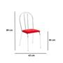Imagem de Kit 5 Cadeiras Lisboa Cromada Para Cozinha ou Área Gourmet-Assento Sintético Vermelho