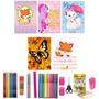 Imagem de Kit 5 Caderno Grande Diferente 96 Fls Capa Dura Com 38 Itens