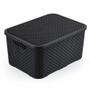 Imagem de Kit 5 Caixa Rattan Organizadora de Documentos 40Lts Preta