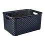 Imagem de Kit 5 Caixas/cesto Organizador Rattan Preto - 7l 