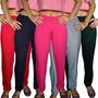 Imagem de Kit 5 Calças Femininas Soltinhas Elástico Lisas Cores Sortidas Viscolycra Pp ao Plus Size