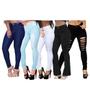 Imagem de Kit 5 Calças Jeans Femininas Skinny Hot Pants Com Elastano
