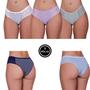 Imagem de Kit 5 Calcinha de Algodao Feminino Tanga Conforto Renda Listrada - c2 KIT 5 CALCINHAS LÍVIA