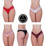 Imagem de Kit 5 Calcinha de Bolinha e Renda Tanga Lingerie - KIT 5 SUELEN