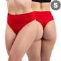 Imagem de Kit 5 Calcinha Feminina Cos Alto Duplo Fio Dental Pos Parto