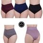 Imagem de Kit 5 Calcinha Plus Size Cintura Alta Tanga Grande Cós Alto 50 52 54 56 - KIT 5 THAMIRES