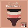 Imagem de Kit 5 Calcinhas Fio Dental de Microfibra Altomax  Cores Sortidas Macia P M G GG