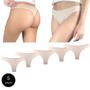 Imagem de Kit 5 Calcinhas Fio Dental Try Basics Algodão Cotton Básica Lisa Moda Lingerie