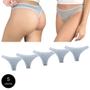 Imagem de Kit 5 Calcinhas Fio Dental Try Basics Algodão Cotton Básica Lisa Moda Lingerie